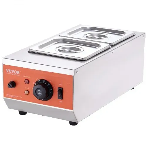VEVOR Schokolade Schmelztiegel Kommerzielle Elektrische Schokolade Schmelzgerät 800 W, Schmelztiegel Schmelztiegel Edelstahl, 2 x 3,5 L Behälter Schokolade Schmelzmaschine Schmelztiegel Topf – Bild 8