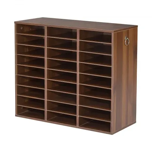 VEVOR Dokumentenablage Holz Schreibtisch Organizer mit 27 Fächern Braun, Ablagefach für Standard-A4-Dokumente Akten & Papiere, mit Verstellbaren Einlegböden für Büro, Zuhause & Klassenzimmer, MDF – Bild 8