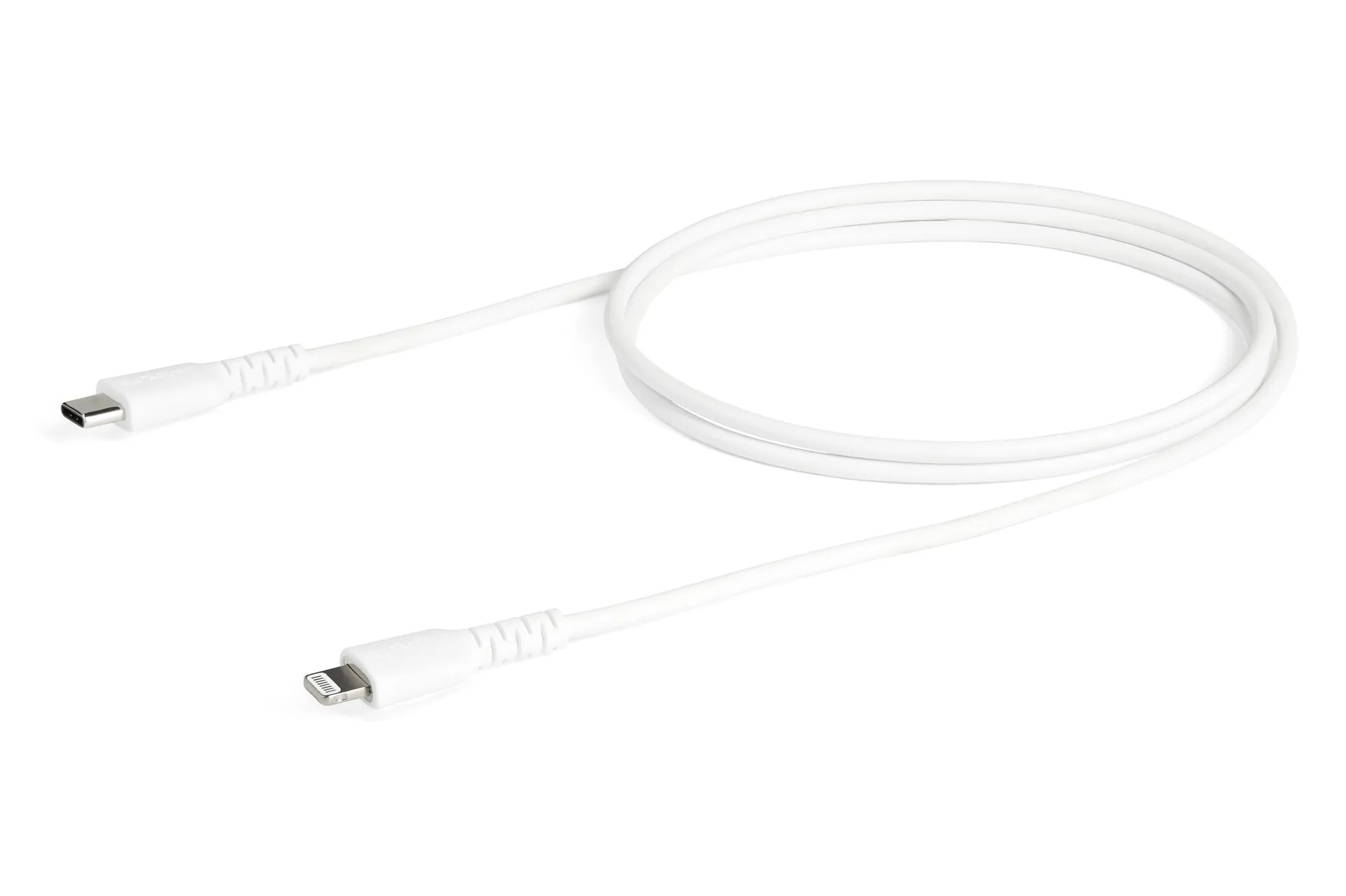 StarTech.com 1m strapazierfähiges weißes USB-C auf Lightning-Kabel - Hochbelastbare, robuste Aramidfaser - USB Typ-C auf Lightningkabel - Lade-/Synchronisationskabel - Apple MFi-zertifiziert iPad/iPhone 12 – Bild 4