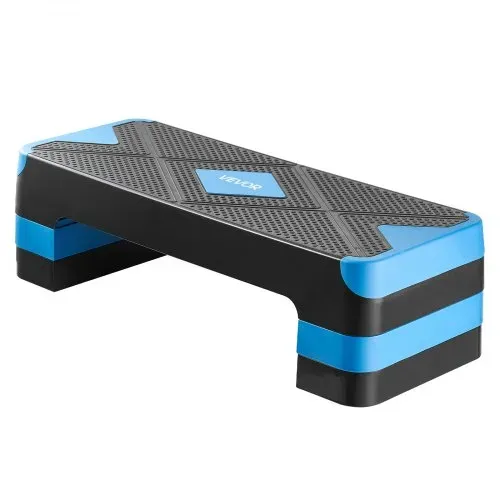 VEVOR Aerobic Steppbrett höhenverstellbares Trainingsbrett (10,16-20,32 cm) Stepper Fitness mit 250 kg Tragfähigkeit rutschfeste Oberflächenbank für Heim-Fitnessstudio Cardio-Krafttraining Blau – Bild 8