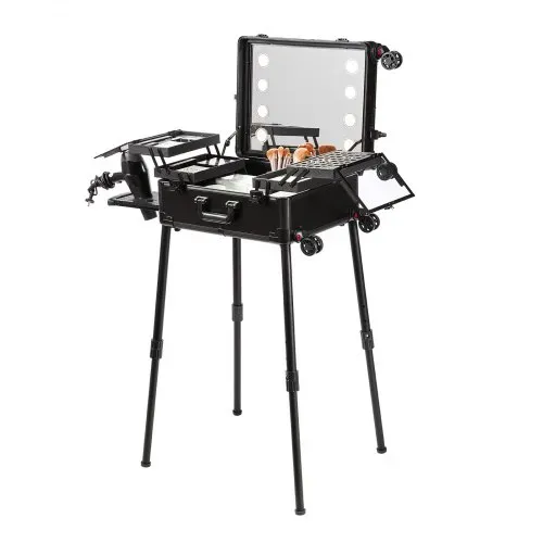 VEVOR Kosmetikkoffer 1030 x 510 x 1360 mm Schminktasche ABS + MDF-Platte + Aluminiumrahmen Schminkkoffer Make-Up Koffer Ideal für Friseur-, Make-up-Studios, Hochzeits- oder Event-Make-up – Bild 10