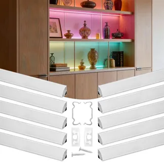 VEVOR LED Profil 10er-Pack 2 m, Eloxierte Aluminiumprofil mit Milchiger Abdeckung, Endkappen & Befestigungsclips, Kanäle, Diffusor für LED-Streifen, Ideal für Unterbau-Arbeitsplatten, V Form VEVOR LED Profil 10er-Pack 2 m, Eloxierte Aluminiumprofil mit Milchiger Abdeckung, Endkappen & Befestigungsclips, Kanäle, Diffusor für LED-Streifen, Ideal für Unterbau-Arbeitsplatten, V Form