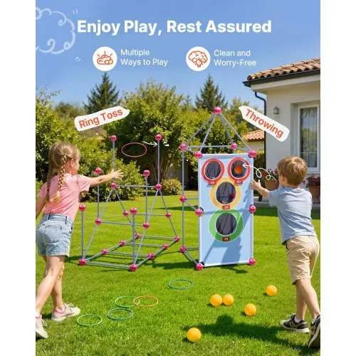 VEVOR 180 tlg. Konstruktionsspielzeug Fort Bausatz für Kinder ab 5 Jahren, Lernspiel zur Unterstützung von Räumlichem Denken & Kreativität, Bauspielzeug mit Ballwurfspiel, inkl. Aufbewahrungstasche VEVOR 180 tlg. Konstruktionsspielzeug Fort Bausatz für Kinder ab 5 Jahren, Lernspiel zur Unterstützung von Räumlichem Denken & Kreativität, Bauspielzeug mit Ballwurfspiel, inkl. Aufbewahrungstasche