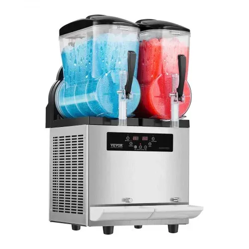 VEVOR kommerzielle Slusheis Maschine 12 L x 2 Doppeltank-Maschine für gefrorene Getränke, 96 Tassen Edelstahl Slush-Eis-Maschine mit Tastenfeld Softeis Maker für Partys Restaurants Cafés Bars – Bild 8