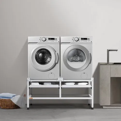 VEVOR Waschmaschinen-Untergestell, 1230x635x625 mm Podest für Waschmaschine, 267 kg Tragkraft, Waschmaschinen- & Trocknersockel mit Doppelablagen, 4 verstellbare Füße zum Anheben von Waschmaschinen – Bild 7