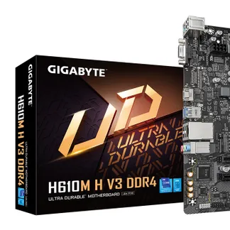 GIGABYTE H610M H V3 DDR4 Mainboard – Unterstützt Intel Core Prozessoren 14th CPUs, 4+1+1 Hybrid Phases Digital VRM, up to 3200MHz DDR4, 1xPCIe 3.0 M.2, GbE LAN, USB 3.2 Gen 1 GIGABYTE H610M H V3 DDR4 Mainboard – Unterstützt Intel Core Prozessoren 14th CPUs, 4+1+1 Hybrid Phases Digital VRM, up to 3200MHz DDR4, 1xPCIe 3.0 M.2, GbE LAN, USB 3.2 Gen 1