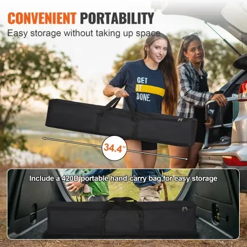 VEVOR Projektion Beamer Leinwand mit Ständer 381 cm HD 4K Outdoor Indoor Projektor Screen Schnelles Klappbare Tragbare Filmleinwand 16: 9 für Heimkino, Camping und Freizeitveranstaltungen Schwarz – Bild 4