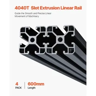 VEVOR 4er Set 600 mm T-Nut 4040 Aluminium-Strangpressprofil, eloxierte Linearschiene nach europäischem Standard, Nutenprofil für 3D-Drucker, CNC-Maschine DIY, Lasergravur, Schwarz VEVOR 4er Set 600 mm T-Nut 4040 Aluminium-Strangpressprofil, eloxierte Linearschiene nach europäischem Standard, Nutenprofil für 3D-Drucker, CNC-Maschine DIY, Lasergravur, Schwarz