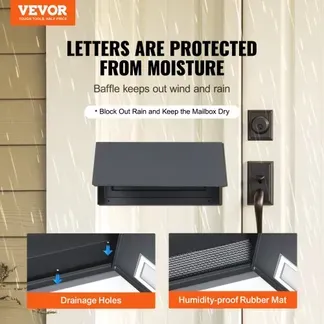VEVOR Einbau-Türbriefkasten, 305 x 155 x 360 mm, Briefkasten für die Türdurchführung, 43 mm, robuster Stahl, Zahlencode-Schloss für Briefe, Schlüssel, Zuhause, Büro, Dunkelgrau VEVOR Einbau-Türbriefkasten, 305 x 155 x 360 mm, Briefkasten für die Türdurchführung, 43 mm, robuster Stahl, Zahlencode-Schloss für Briefe, Schlüssel, Zuhause, Büro, Dunkelgrau