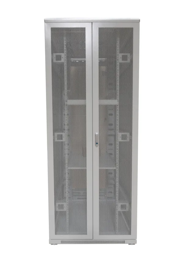 ALLNET 19"Schrank, 22HE, B800/T1000mm, perforierte Blechtüren, Lichtgrau, SNB-Serie, – Bild 7