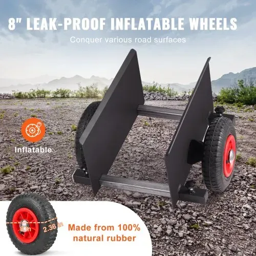 VEVOR Plattenwagen, Plattenwagen mit einer Kapazität von 272,16kg, Hochleistungs-Trockenbauwagen mit 20,32 cm Lufträdern, Plattenwagen mit verstellbarer Klemme für Trockenbauplatten, Materialtransport, – Bild 3
