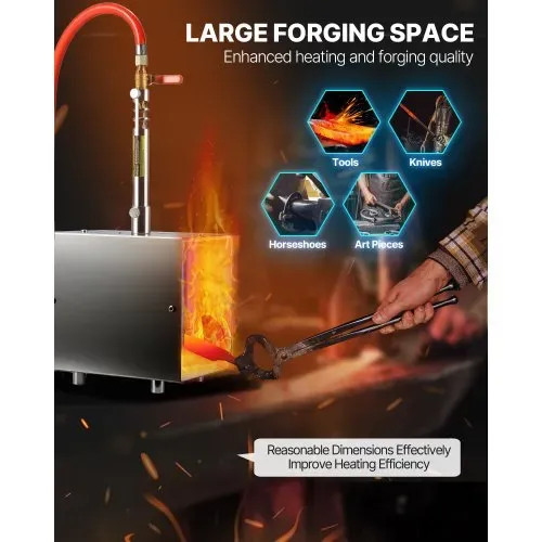 VEVOR Propan-Schmiedeofen 1 Brenner, Gasesse 1390 °C, Schmelzofen, Gas Schmiede, Hufschmiede, Brennofen Gasschmiedewerkzeuge & -ausrüstung, Schmiedeesse zum Metallschmieden, Forge – Bild 2