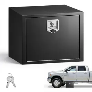 VEVOR Lkw Unterbaubox 609 x 457 x 457 mm Unterflur Staukasten Kaltgewalzter Stahl Wasserdichter Werkzeugkasten mit T-Griff Schloss für Lkw Anhänger Transporter Werkzeugkiste Unterflurkasten Schwarz VEVOR Lkw Unterbaubox 609 x 457 x 457 mm Unterflur Staukasten Kaltgewalzter Stahl Wasserdichter Werkzeugkasten mit T-Griff Schloss für Lkw Anhänger Transporter Werkzeugkiste Unterflurkasten Schwarz