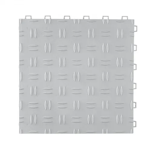 VEVOR Garagen-Bodenbeschläge, 305 x 305 x 13,4 mm, 25er-Set Industrieboden, rutschfeste doppelseitige Struktur-Garagenboden, für Garagen, Keller, Reparaturwerkstätten,Silber – Bild 8