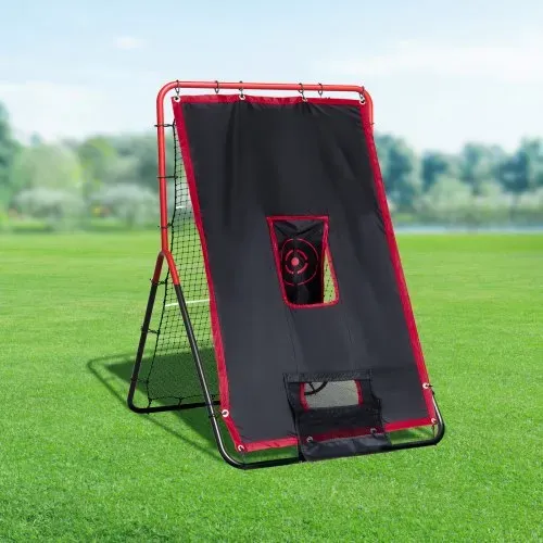 VEVOR Baseball- und Softball-Rebounder-Netz, 3,5 x 4,5 Fuß 2-in-1 Switch Hitter Pitch Trainer, PitchBack Baseball Pitching Return Trainer Nest, Bounce Back Net für Feld-/Wurfübungen – Bild 7