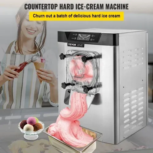 VEVOR kommerzielle Eismaschine Eiscrememaschine 16-20 L/H Eiscreme, 1400 W Harteiscreme-Maschine mit intelligentem LCD-Display & verschiedenen Geschmacksrichtungen, für Snackbar, Restaurant Silber VEVOR kommerzielle Eismaschine Eiscrememaschine 16-20 L/H Eiscreme, 1400 W Harteiscreme-Maschine mit intelligentem LCD-Display & verschiedenen Geschmacksrichtungen, für Snackbar, Restaurant Silber