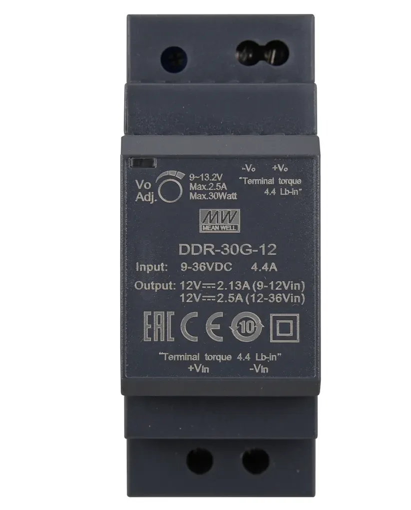 MEAN WELL Netzteil - 12V/2,5A IN: 9~36VDC -> OUT: 9~13.2V DC/DC-Wandler MEAN WELL Hutschiene – Bild 3