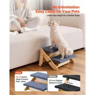 VEVOR Hundetreppe 370x470x260 mm, 2-stufige Hautiertreppe, klappbare Holztreppe geeignet für kleine, mittlere, große, ältere Haustiere sowie Welpen bis 50 kg, Hundeleiter für Betten, Sofas & Autos VEVOR Hundetreppe 370x470x260 mm, 2-stufige Hautiertreppe, klappbare Holztreppe geeignet für kleine, mittlere, große, ältere Haustiere sowie Welpen bis 50 kg, Hundeleiter für Betten, Sofas & Autos