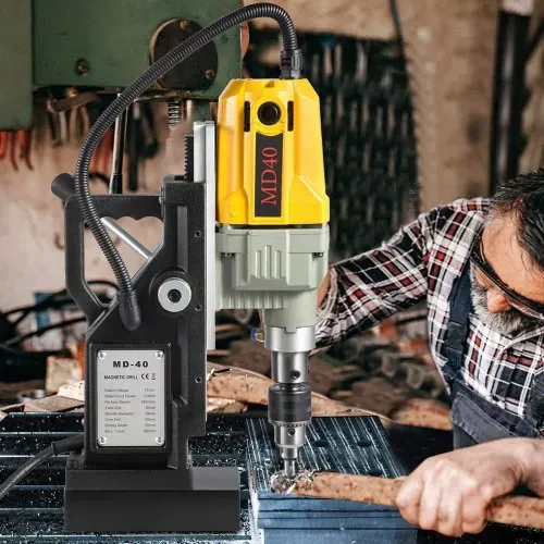 VEVOR 1100 W Magnetbohrer Magnetbohrmaschine 12000 N Elektrische Kernbohrmaschine Industrielle Bohrmaschine mit 12 Bohrer, Max. Tiefe 55 mm, für Schiffs-und Brückenbau Industrie Stahlbau – Bild 7