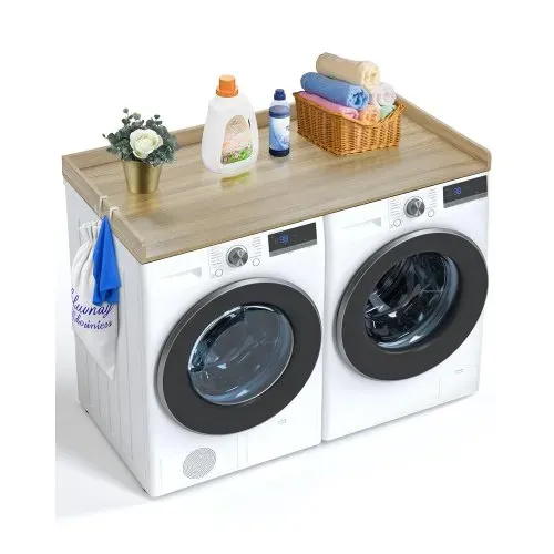 VEVOR Arbeitsplatte für Waschmaschine & Trockner, 1370 x 700 x 69 mm Holzarbeitsplatte wasserabweisende Waschmaschinenabdeckung mit Anti-Rutsch-Pads, für Aufbewahrung, Eichenfarbe VEVOR Arbeitsplatte für Waschmaschine & Trockner, 1370 x 700 x 69 mm Holzarbeitsplatte wasserabweisende Waschmaschinenabdeckung mit Anti-Rutsch-Pads, für Aufbewahrung, Eichenfarbe