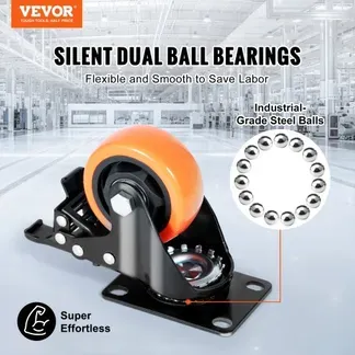 VEVOR Möbelrollen 4er-Set Lenkrollen PVC φ76,2mm Laufrollen 454kg Tragfähigkeit Transportrollen mit A/B-Bremsen Kastenrollen 360° Drehbar Schwerlastrollen für Häusern Büros Studios Fabriken VEVOR Möbelrollen 4er-Set Lenkrollen PVC φ76,2mm Laufrollen 454kg Tragfähigkeit Transportrollen mit A/B-Bremsen Kastenrollen 360° Drehbar Schwerlastrollen für Häusern Büros Studios Fabriken