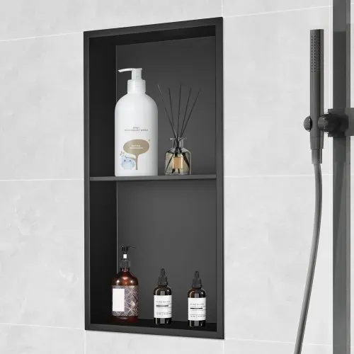 VEVOR Wandnische 10x33,02x63,5cm Duschnische Edelstahl Nische Doppellagig 100 % Wasserdicht Nischeneinbau 0-40°C Betriebstemperatur 92°-Inneneckdesign Ideal für Badezimmer Schlafzimmer Arbeitszimmer – Bild 7