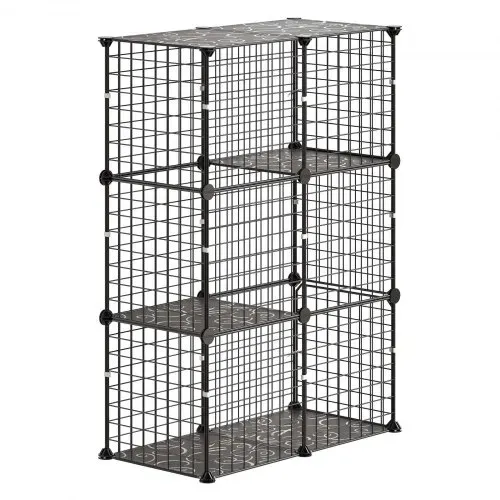 VEVOR Katzenkäfig Katzengehege 3-Stock Katzenauslauf 71,1x35,5x104,1cm, DIY-Katzenlaufstall für Indoor Abnehmbarer Metallgitterkäfig Ideal für 1-2 Katzen Kaninchen Frettchen & Kleintiere Schwarz – Bild 9