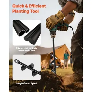 VEVOR Erdbohrer für Bohrmaschine, 2er-Set, Ø 8×30 cm & Ø 4×22 cm, Gartenbohrer für 3/8-Zoll-Sechskant-Bohrer, Pfahlbohrer, Durchlässenbohrer für Blumenzwiebeln, Lochbohraufsätze für Bagger VEVOR Erdbohrer für Bohrmaschine, 2er-Set, Ø 8×30 cm & Ø 4×22 cm, Gartenbohrer für 3/8-Zoll-Sechskant-Bohrer, Pfahlbohrer, Durchlässenbohrer für Blumenzwiebeln, Lochbohraufsätze für Bagger