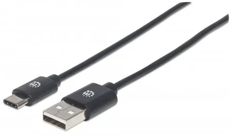 Manhattan USB 2.0 Typ C-Kabel, Typ C-Stecker auf Typ A-Stecker, 480 Mbit/s, 0,5 m, schwarz Manhattan USB 2.0 Typ C-Kabel, Typ C-Stecker auf Typ A-Stecker, 480 Mbit/s, 0,5 m, schwarz