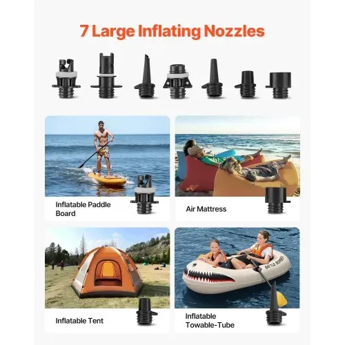 VEVOR Paddleboard Pumpe (20 PSI) elektrische SUP-Luftpumpe mit 70 L/min Aufblasgeschwindigkeit & automatischer Abschaltung & 12 V DC Anschluss, Aufblasen ideal für aufblasbare Paddleboards Zelte – Bild 5