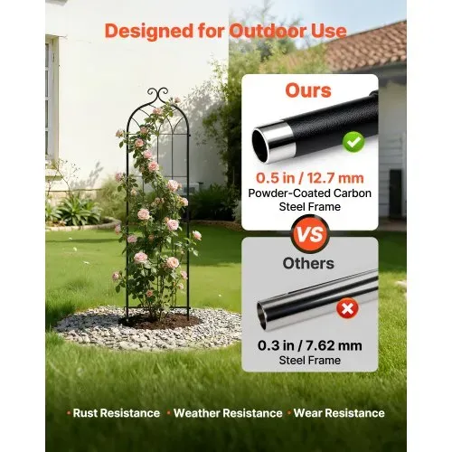 VEVOR Rankgitter, 152x40,5 cm 4er-Pack, Metall Rankhilfe mit Pulverbeschichteter Oberfläche & Verriegelungsmechanismus, Kletterhilfe, Garten Spalier, Pflanzengitter für Blumen, Gemüse & Rosen – Bild 2