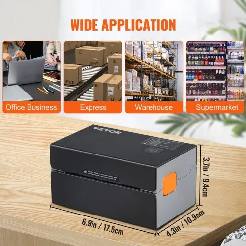 VEVOR Thermo-Etikettendrucker 175x109x94mm Edikettendruckgerät 300DPI Auflösung Labeldrucker Versandetiketten Drucker Bluetooth/USB Automatische Etikettenerkennung Windows Mac OS Linux Chromebook – Bild 6