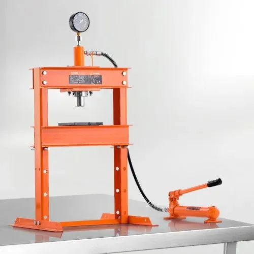 VEVOR hydraulische Werkstattpresse 10 t (H-Rahmen) mit Pressplatte, einstellbare Hydraulikpresse (Max. Zylinder 130 mm) mit Überdruckventil, geeignet zum Biegen & Richten & Stanzen Orange – Bild 7
