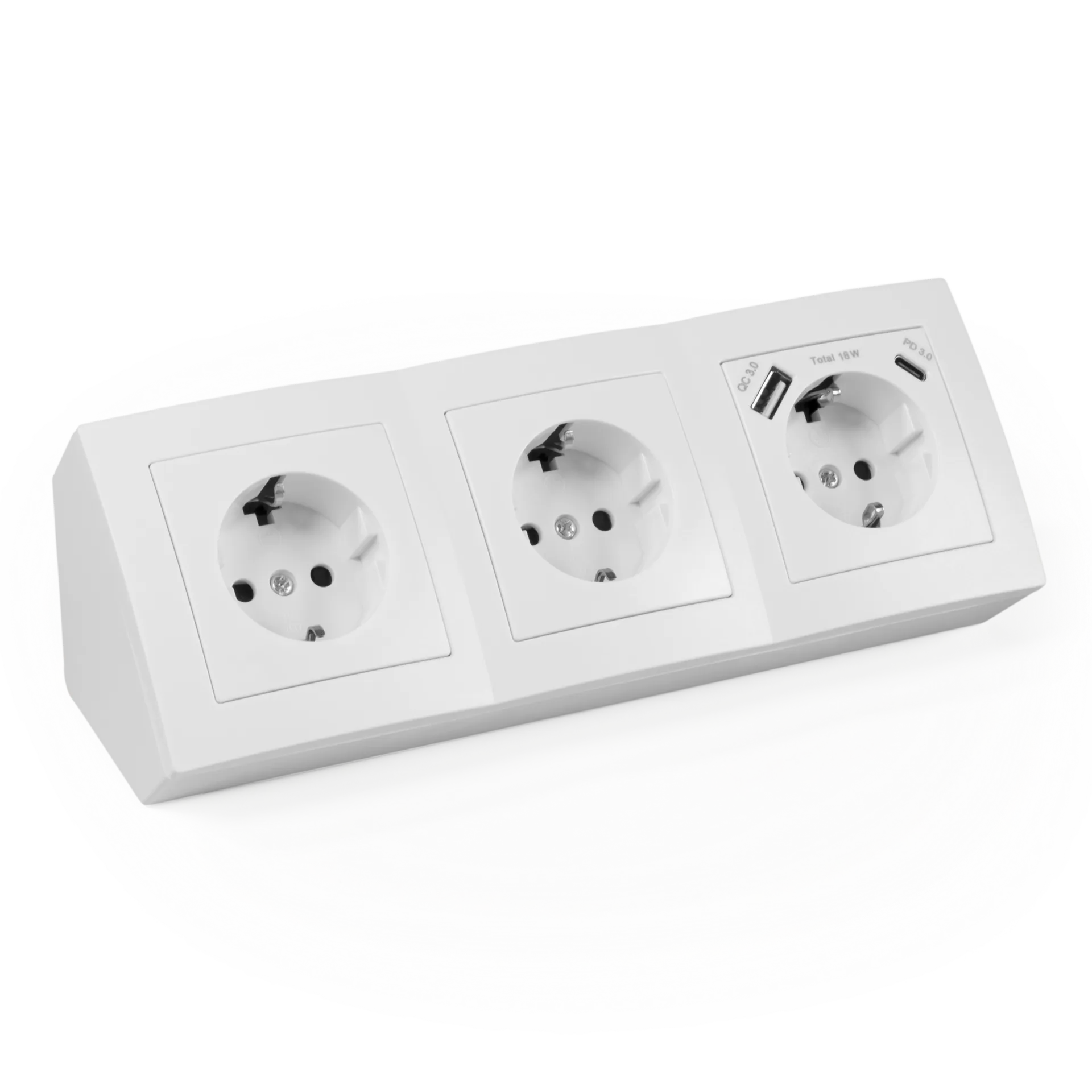 Steckdosenblock McPower “Flair“ weiß, 3-fach Schutzkontakt + USB-C / USB-A Steckdosenblock McPower “Flair“ weiß, 3-fach Schutzkontakt + USB-C / USB-A