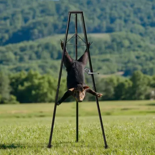 VEVOR Game Hoist, 227 kg Tragkraft, Jagd-Wildhebezeug mit Seilwinde und Gambrel, Wildaufhänger, Jagdspiel Zubehör zur Enthäutung und Reinigung von Jagdwild, 1300 x 1100 x 2750 mm, Schwarz – Bild 7