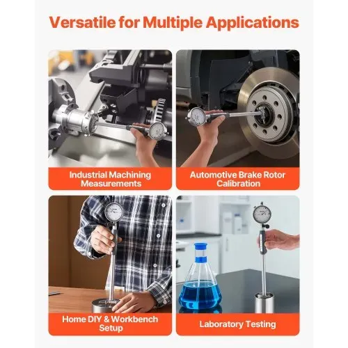 VEVOR Innendurchmesser Messuhr Set, Messuhr mit 0,03 mm Genauigkeit, 0-6,35 mm Bohrungsmessgerät, Bohrungslehre mit Stange, Aufbewahrungskoffer, Ambosse für industrielle Bearbeitungsmessungen – Bild 5
