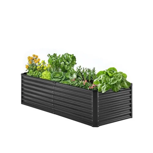 VEVOR Hochbeet aus Metall, 1800x895x600mm, verzinkter Pflanzkasten für den Außenbereich, mit offenem Boden, großes Gemüsebeet für den Anbau von Gemüse, Blumen, Kräutern und Sukkulenten, dunkelgrau VEVOR Hochbeet aus Metall, 1800x895x600mm, verzinkter Pflanzkasten für den Außenbereich, mit offenem Boden, großes Gemüsebeet für den Anbau von Gemüse, Blumen, Kräutern und Sukkulenten, dunkelgrau