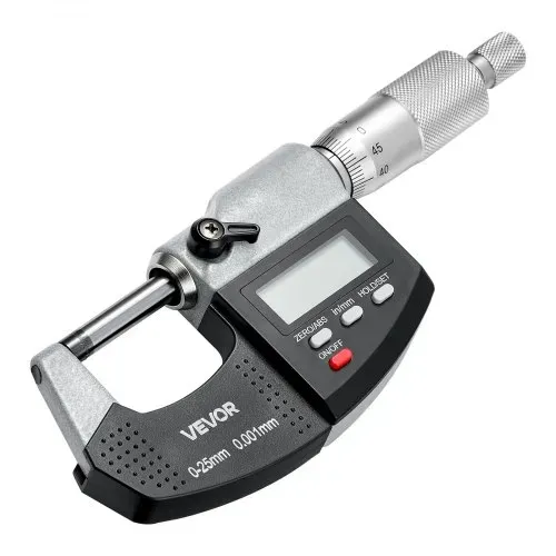VEVOR Mikrometer, Digitale Bügelmessschraube, Messbereich 0–25,4 mm, Auflösung 0,001 mm, Höchste Präzision 0,003 mm Genauigkeit, LCD-Display, Zoll/mm-Umschaltung, Hartmetallspitze, mit Koffer – Bild 8