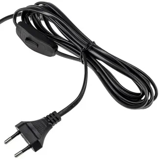 Netzkabel mit Schalter und E14 Fassung 1,4m + 2m lang, schwarz Netzkabel mit Schalter und E14 Fassung 1,4m + 2m lang, schwarz