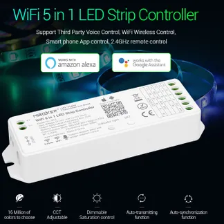 Synergy 21 LED Controller 5in1 RGB-WW (RGB-CCT) DC12~24V WiFi + 2.4G *Milight/Miboxer* Alexa Serie Synergy 21 LED Controller 5in1 RGB-WW (RGB-CCT) DC12~24V WiFi + 2.4G *Milight/Miboxer* Alexa Serie