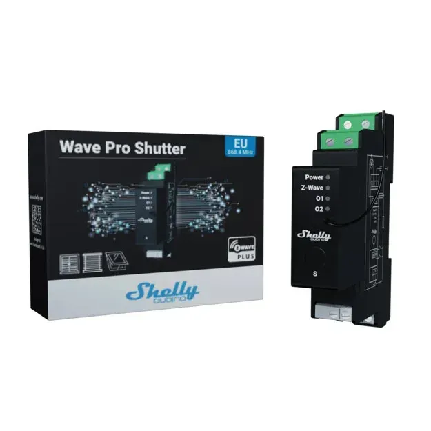 Shelly · Hutschiene · "Wave Pro Shutter" · Relais · Rollladenaktor · Z-Wave – Bild 2