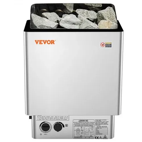 VEVOR Elektrischer Saunaofen, 8 kW, 400 V, 3N tragbare Saunaheizung für drinnen & draußen mit 3-Stunden-Timer, integrierte Steuerung für 8–12 m³, kommerzielle Hotel-Spa-Dusche, Edelstahl 430 – Bild 9