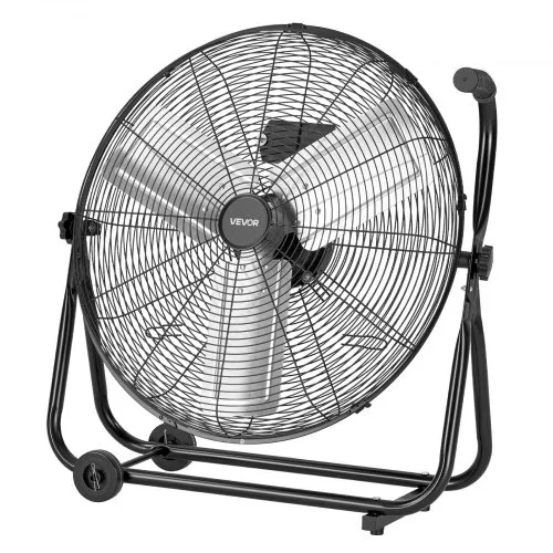 VEVOR Bodenventilator Ø609,6mm, Windmaschine 360° Neigbar, Standventilator mit 3 Geschwindigkeitsstufen, Trommelventilator Tragbar mit Griff Rollen & 1,6m Kabel, Industrie-Ventilator für Garage Lager VEVOR Bodenventilator Ø609,6mm, Windmaschine 360° Neigbar, Standventilator mit 3 Geschwindigkeitsstufen, Trommelventilator Tragbar mit Griff Rollen & 1,6m Kabel, Industrie-Ventilator für Garage Lager