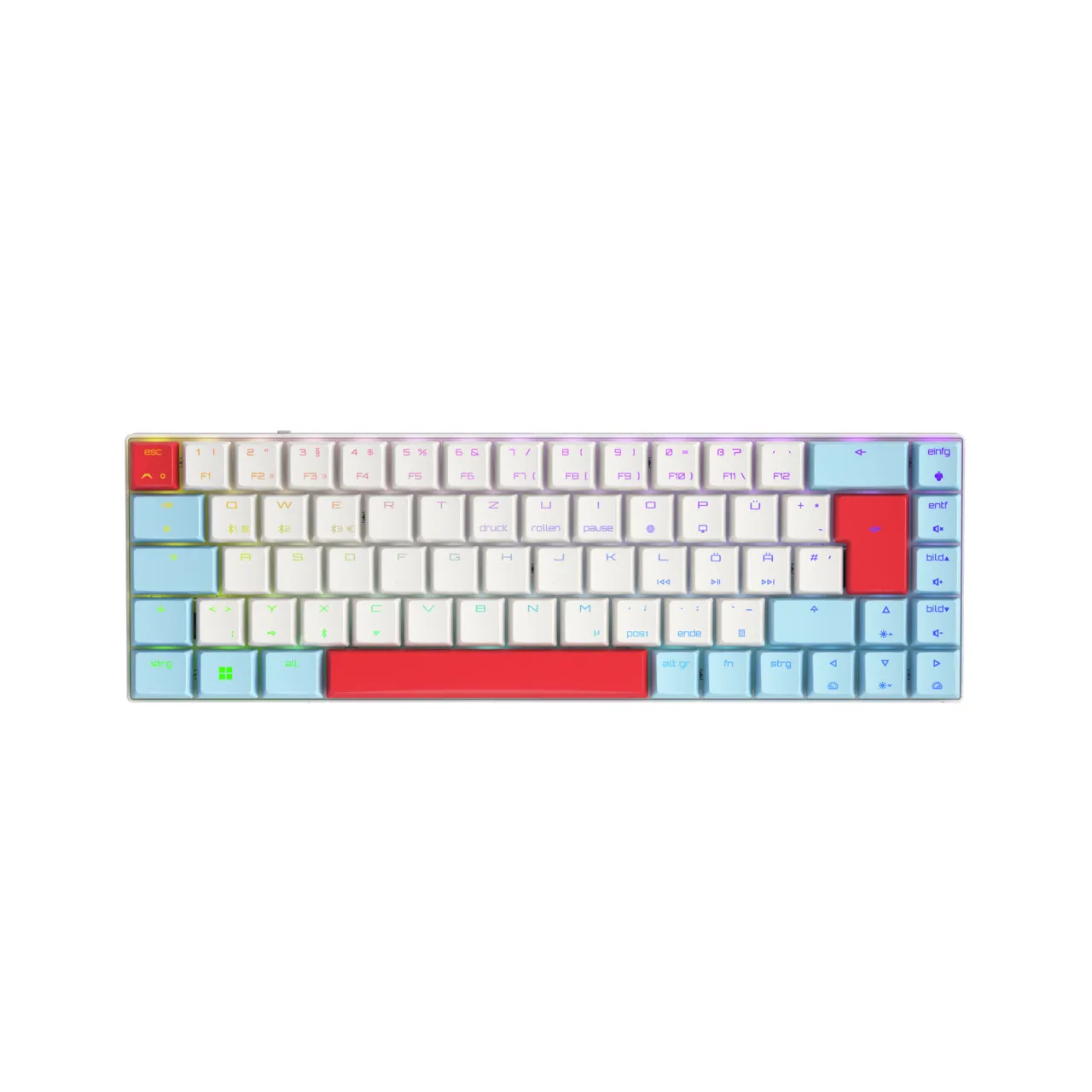 CHERRY MX-LP 2.1 Compact Wireless Tastatur Gaming RF Wireless + Bluetooth QWERTZ Deutsch Weiß CHERRY MX-LP 2.1 Compact Wireless Tastatur Gaming RF Wireless + Bluetooth QWERTZ Deutsch Weiß