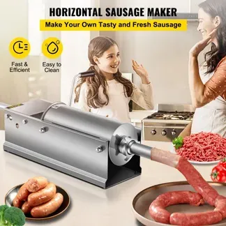 VEVOR Wurstfüller 5L Fleischwölfe Wurstmaschine Wurstfüllmaschine Horizontal Edelstahl Wurstspritze VEVOR Wurstfüller 5L Fleischwölfe Wurstmaschine Wurstfüllmaschine Horizontal Edelstahl Wurstspritze