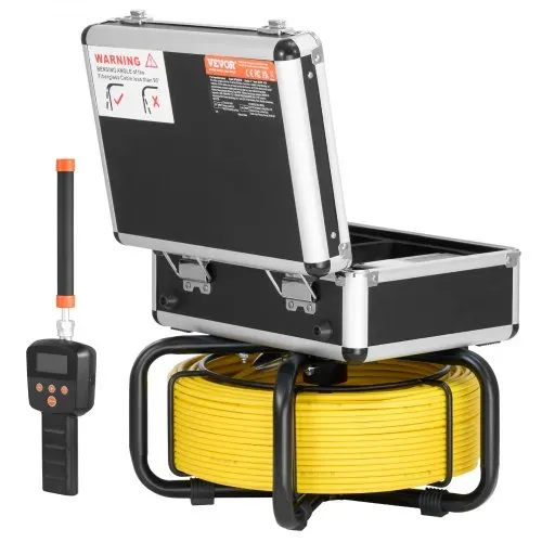 VEVOR Kanalkamera mit 512-Hz-Ortungsgerät, 30 m, selbst nivellierende Rohrinspektionskamera mit 9-Zoll-1080P-HD-Bildschirm, 36-fachem Zoom, Rohrkamera mit 12 LEDs, 32 GB SD-Karte, Endoskop Kanalrohre – Bild 9