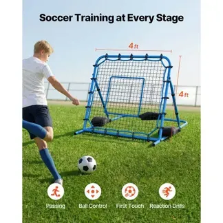 VEVOR Fußball Rebounder 108 x 109 cm, Rückprallnetz mit Verstellbarem Winkel & Robustem Eisenrahmen, PE-Trainingsnetz für Ballkontrolle & Passtraining, Balltrainingsgerät für Jugendliche & Erwachsene VEVOR Fußball Rebounder 108 x 109 cm, Rückprallnetz mit Verstellbarem Winkel & Robustem Eisenrahmen, PE-Trainingsnetz für Ballkontrolle & Passtraining, Balltrainingsgerät für Jugendliche & Erwachsene