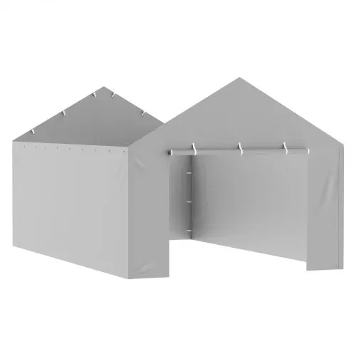 VEVOR Carport-Garagenzelt Seitenwand 610 x 364 cm, Garagenzelt-Unterstandplane, strapazierfähig, wasserdicht und UV-geschützt, grau (Oberteil und Rahmen nicht im Lieferumfang enthalten) – Bild 9