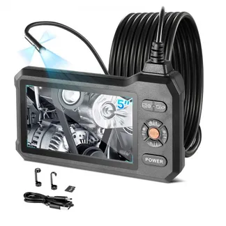 VEVOR Triple Lens Endoskopkamera mit 5 Zoll Bildschirm, 3000mAh Akku Inspektionskamera mit 5m Kabel 8X Zoom 180° Bildrotation IP67 Wasserdicht, 8mm Industrie Endoskop mit Licht für Auto Rohre Abfluss VEVOR Triple Lens Endoskopkamera mit 5 Zoll Bildschirm, 3000mAh Akku Inspektionskamera mit 5m Kabel 8X Zoom 180° Bildrotation IP67 Wasserdicht, 8mm Industrie Endoskop mit Licht für Auto Rohre Abfluss