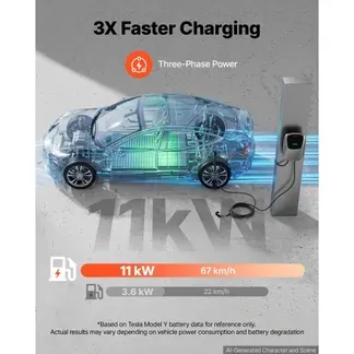 VEVOR Wallbox E-Auto-Ladestation 11 kW Dreiphasig 400 V Typ 2 7,5 m IP65, Ladegerät für Alle Elektrofahrzeuge und Plug-in-Hybride, Intelligentes Autoladegerät mit App-Steuerung und Digitalanzeige VEVOR Wallbox E-Auto-Ladestation 11 kW Dreiphasig 400 V Typ 2 7,5 m IP65, Ladegerät für Alle Elektrofahrzeuge und Plug-in-Hybride, Intelligentes Autoladegerät mit App-Steuerung und Digitalanzeige